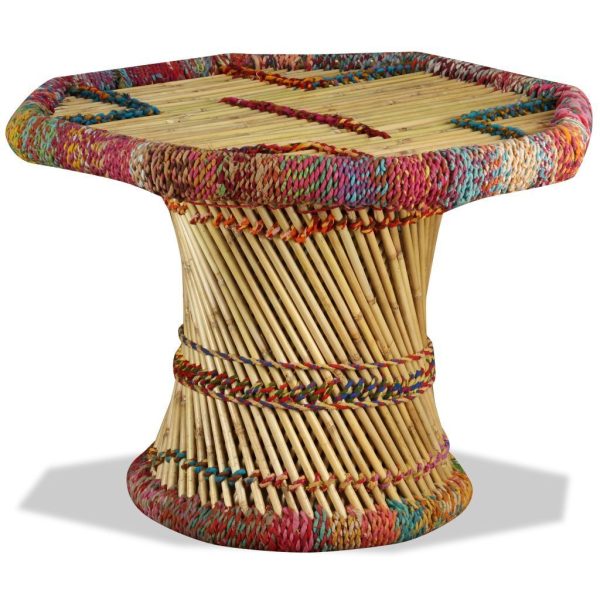 Coffee Table Bamboo with Chindi Details – MULTICOLOUR