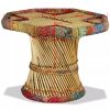 Coffee Table Bamboo with Chindi Details – MULTICOLOUR