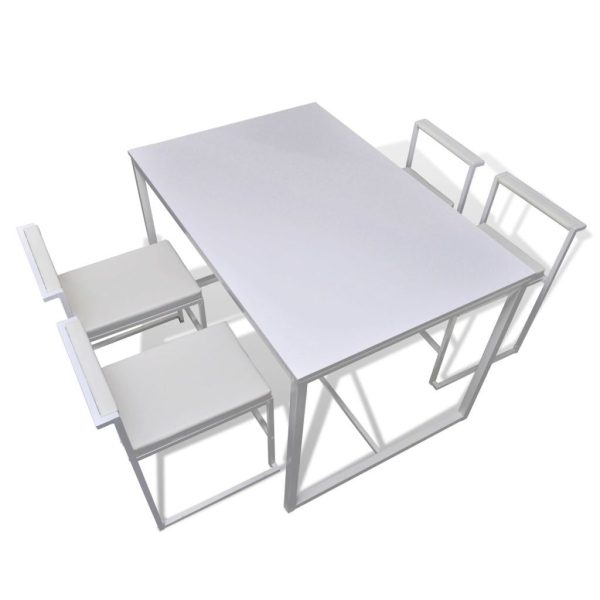 5 Piece Dining Table and Chair Set – White