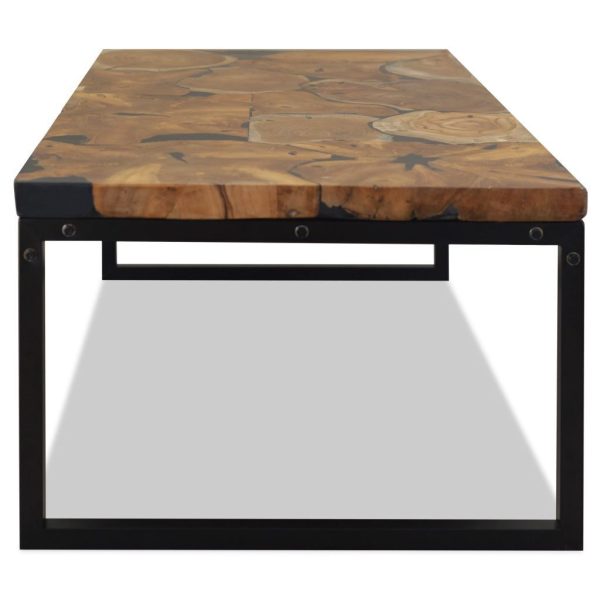 Coffee Table Teak Resin – 110x60x40 cm, Black