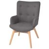 Armchair with Footstool Fabric – Grey