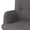 Armchair with Footstool Fabric – Grey