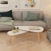 Coffee Table Set 2 Pieces Solid Pinewood – White