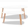 Coffee Table Set 2 Pieces Solid Pinewood – White