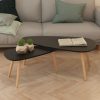 Coffee Table Set 2 Pieces Solid Pinewood – Black