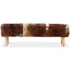 Bench Genuine Goat Leather – 160x28x50 cm, Brown and White