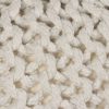 Hand-Knitted Pouffe Cotton 50×35 cm – White