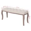 Bench Linen Solid Wood 110x38x48 cm – Cream White