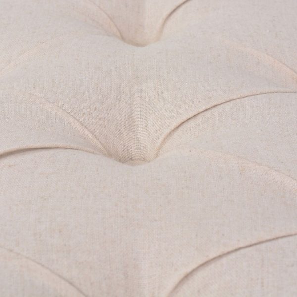 Bench Linen Solid Wood 150x40x48 cm – Cream White