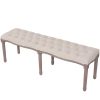 Bench Linen Solid Wood 150x40x48 cm – Cream White