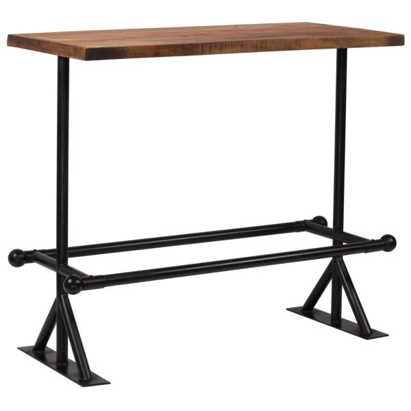 Bar Table Solid Reclaimed Wood Dark Brown – 120 x 60 x 107 cm