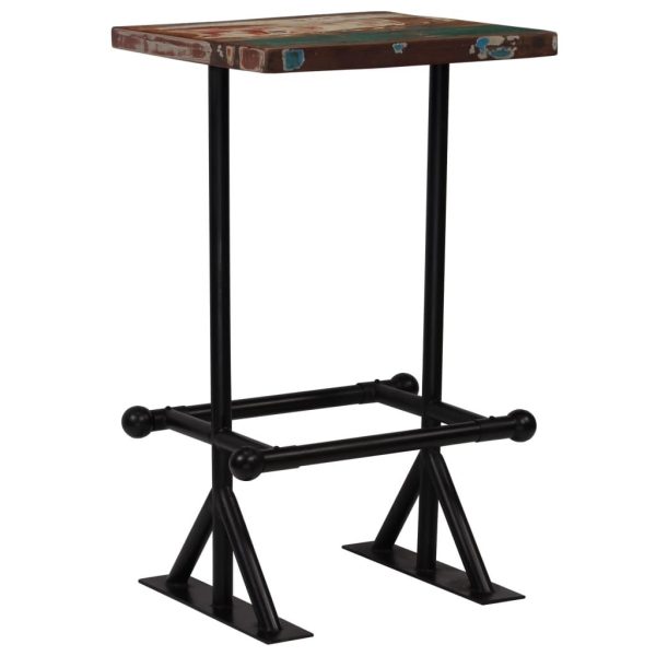 Bar Table Solid Reclaimed Wood Multicolour – 60 x 60 x 107 cm