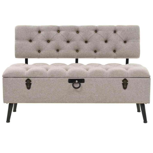 Storage Bench with Backrest Artificial Leather