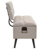 Storage Bench with Backrest Artificial Leather – 121x53x78 cm, Cream