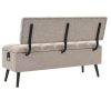 Storage Bench with Backrest Artificial Leather – 121x53x78 cm, Cream