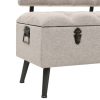 Storage Bench with Backrest Artificial Leather – 121x53x78 cm, Cream