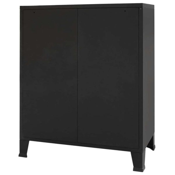 Chest of Drawers Metal Industrial Style 78x40x93 cm – Black