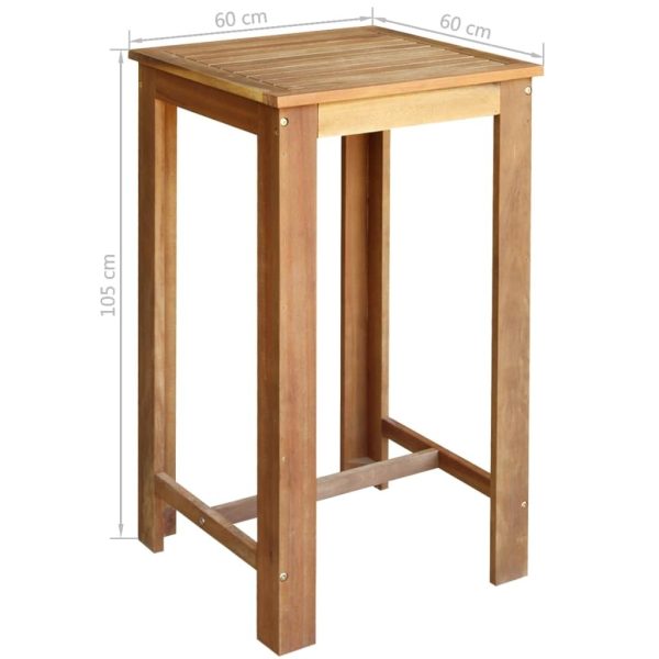 Bar Table Solid Acacia Wood – 60x60x105 cm
