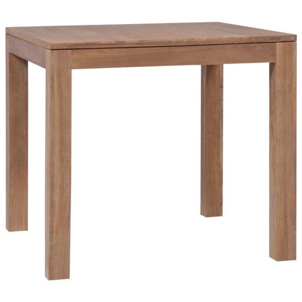 Dining Table Solid Teak Wood with Natural Finish – 82x80x76 cm