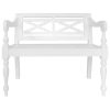 Batavia Bench Solid Mahogany Wood – 98 cm, White