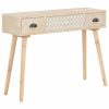 Console Table with 3 Drawers 100x30x73 cm Solid Pinewood – Light Brown