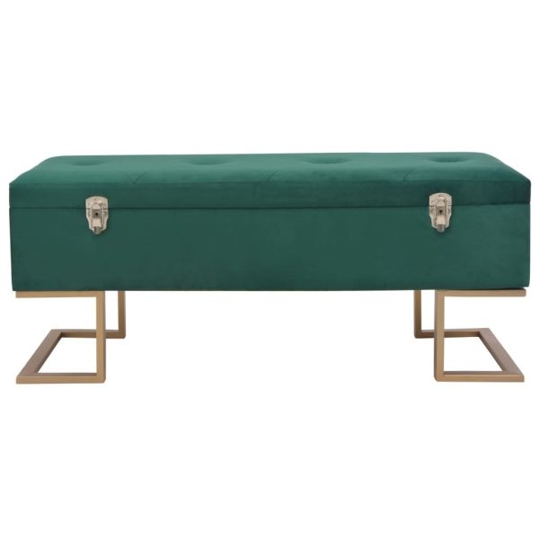 Bench with Storage Compartment 105 cm Velvet – Green