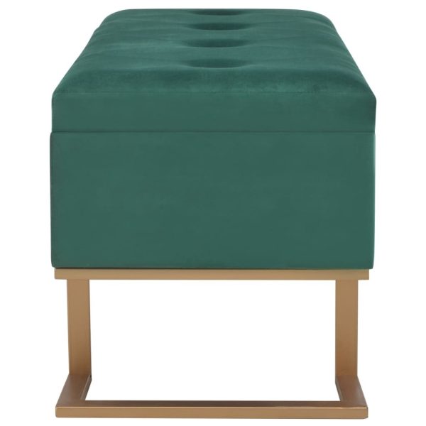 Bench with Storage Compartment 105 cm Velvet – Green