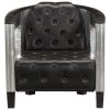 Aviator Armchair Real Leather – Black