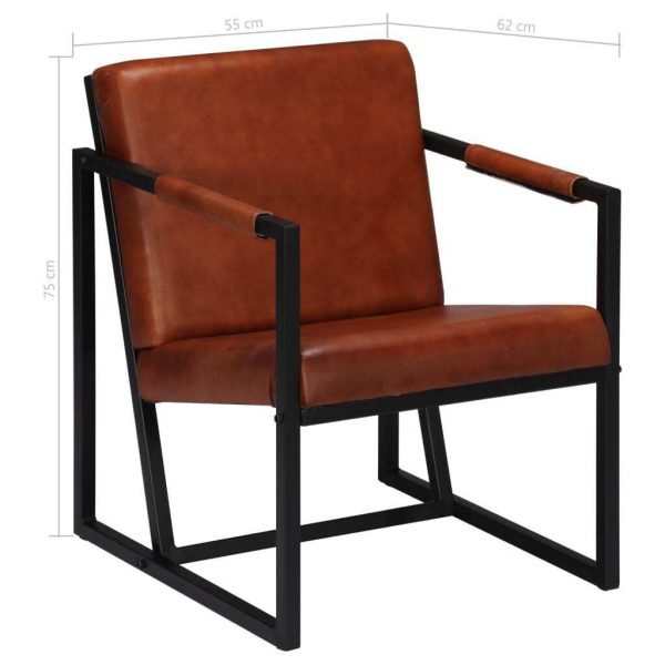 Armchair Real Leather – Brown