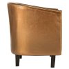 Tub Chair Faux Leather – Brown