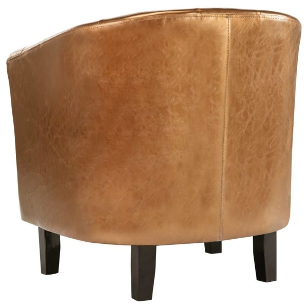 Tub Chair Faux Leather – Brown