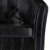 Tub Chair with Footstool Faux Leather – Black