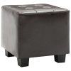 Tub Chair Faux Leather – Dark Brown (With Stool)