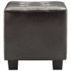 Tub Chair Faux Leather – Dark Brown (With Stool)