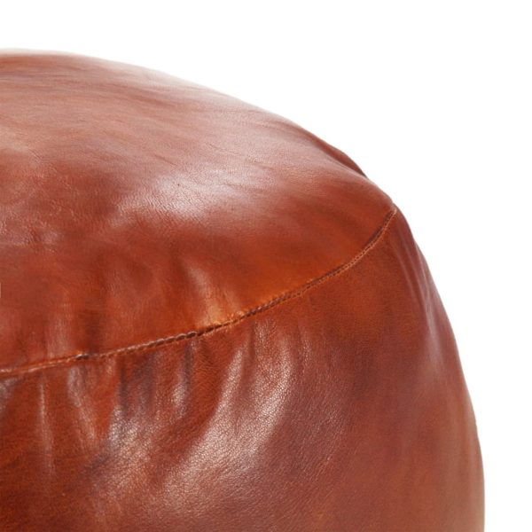 Pouffe Tan 60×30 cm Genuine Goat Leather – Tan