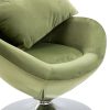 Swivel Egg Chair with Cushion Small Velvet – Light Green