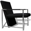 Armchairs 2 pcs with Chrome Frame Faux Leather – Black