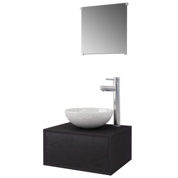 Four Piece Bathroom Furniture Set with Basin with Tap