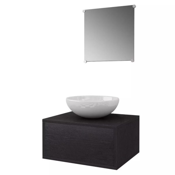 Four Piece Bathroom Furniture Set with Basin with Tap