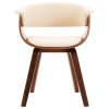 Dining Chair Bent Wood and Faux Leather – Cream and Dark Brown, 2