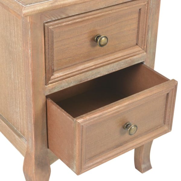Dubuque Bedside Cabinet 2 pcs 35x30x49 cm MDF – Brown