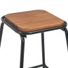 Bar Stools Solid Pinewood and Steel – Brown, 2