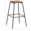 Bar Stools Solid Pinewood and Steel – Brown, 2