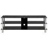 Dentsville TV Stand Tempered Glass – 120x40x40 cm, Black