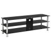 Dentsville TV Stand Tempered Glass – 120x40x40 cm, Black