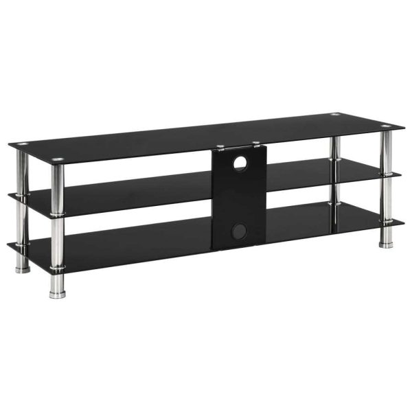 Dentsville TV Stand Tempered Glass – 120x40x40 cm, Black