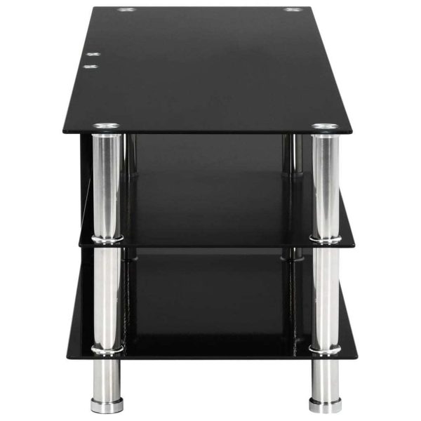 Dentsville TV Stand Tempered Glass – 120x40x40 cm, Black