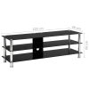 Dentsville TV Stand Tempered Glass – 120x40x40 cm, Black