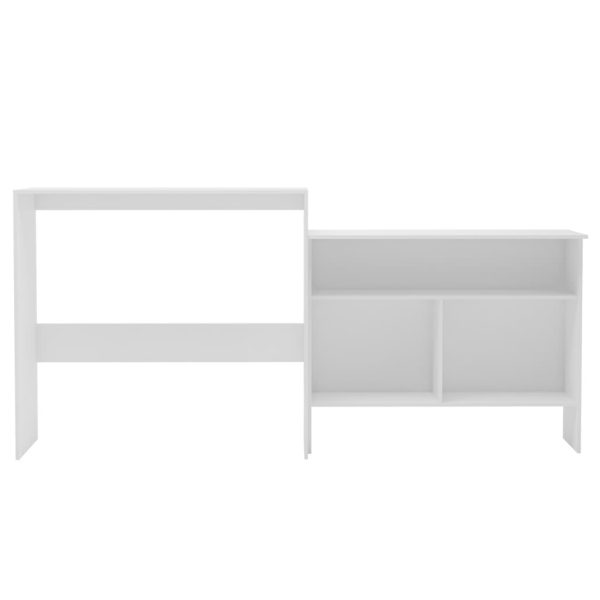Bar Table with 2 Table Tops 130x40x120 cm – White