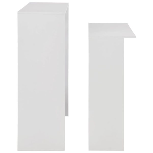 Bar Table with 2 Table Tops 130x40x120 cm – White